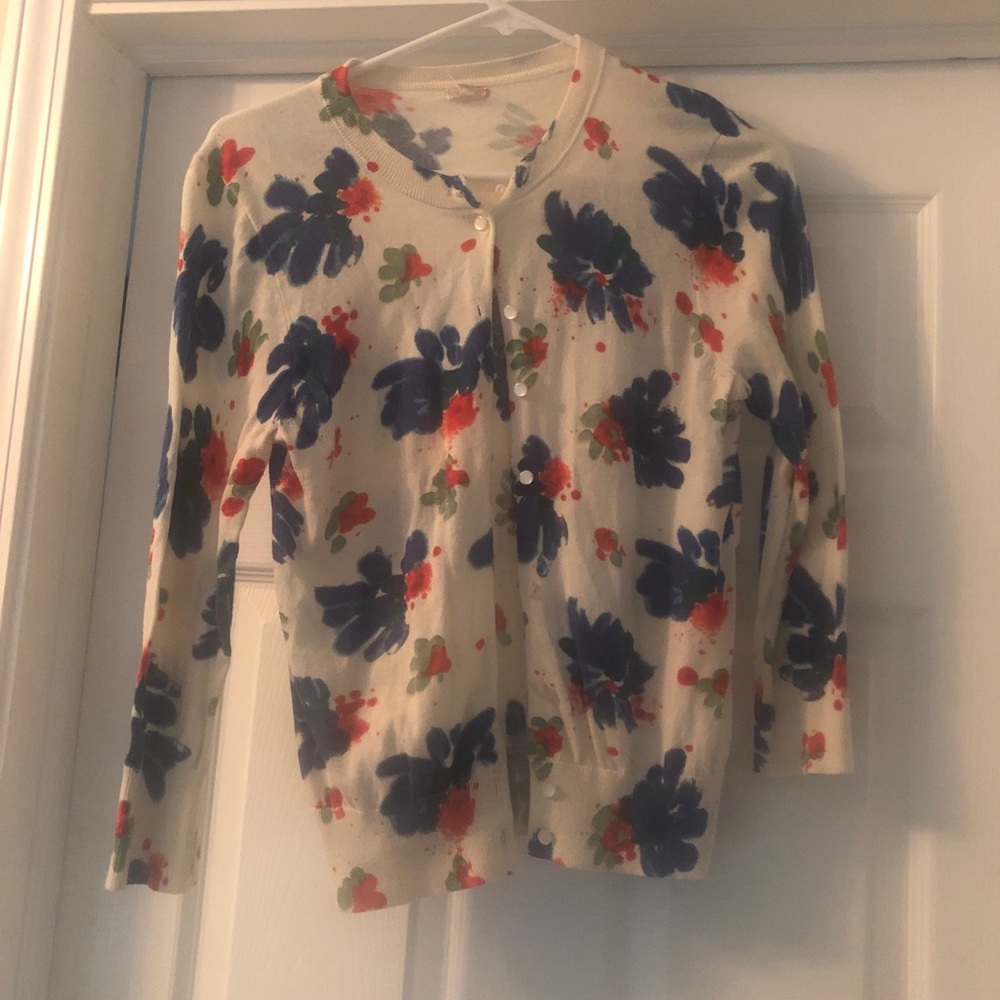 J. Crew Factory Floral Cardigan